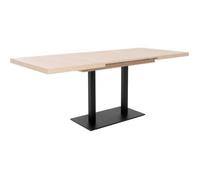 Table à manger extensible ORLANDO - Rectangulaire - style industriel - Décor chêne sonoma -8/10 personnes - 120-200 x P 80 x H 75