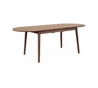 Table à manger extensible ovale couleur noyer Lisa 6 à 8 places. 160 à 210cm