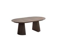 Table à manger extensible ovale DUBLIN - MDF placage chêne fumé - 200/300x120cm