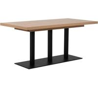 Table a manger extensible QUADRATO - 8 a 12 personnes - Mélaminé chene et noir - L160-240 x H75 x P80 cm