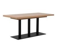 Table à manger extensible QUADRATO - 8 à 12 personnes - Mélaminé chêne et noir - L160-240 x H75 x P80 cm