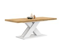 IDMarket – Table à manger extensible rectangulaire Alicia – Bois/Blanc – 6-10 personnes – 160-200 cm