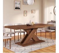 IDMarket - Table à Manger Extensible Rectangle Alicia 6-10 Personnes Noyer 160-200 cm