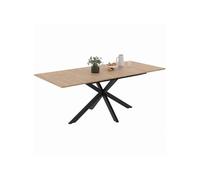 IDMarket - Table à Manger Extensible Rectangle Alix 6-10 Personnes Bois et Noir 160-200 cm