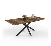 Table à manger extensible rectangle ALIX 6-10 personnes pied araignée noir et no