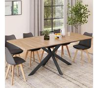 IDMarket – Table à manger extensible Alix 6-10 personnes bois/noir 160-200 cm