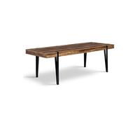 Table À Manger Extensible Rectangle Austria 10-12 Personnes Bois Pied Épingle Noir 200-240 Cm Bleu
