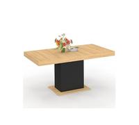 IDMARKET Table à manger extensible rectangle EDEN 4-6 personnes bois et noir 120-160 cm