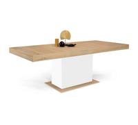 IDMarket - Table à Manger Extensible Rectangle Eden 6-10 Personnes Bois et Blanc 160-200 cm