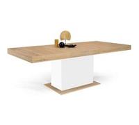 Table à manger ID Market Table à manger extensible EDEN 6-10 personnes bois et blanc 160-200 cm