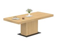 Table à manger extensible rectangle EDEN 6-10 personnes bois et socle noir 160-2