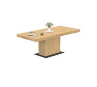IDMarket – Table à manger extensible rectangle EDEN 6-10 personnes Bois socle noir 160-200 cm