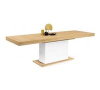 IDMarket - Table à Manger Extensible Rectangle Eden 8-12 Personnes Bois et Blanc 200-250 cm