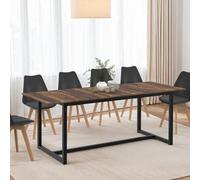 Table à manger extensible rectangle HAWKINS 6-10 personnes bois foncé 160-200 cm