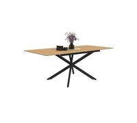 IDMarket – Table à manger extensible INES rectangle bois et noir 6-10 personnes 160-200 cm
