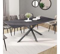 IDMarket – Table à manger extensible Jaspe 6-10 pers effet béton Gris anthracite 160-200 cm