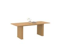 IDMarket Table à manger extensible Juliette – rectangle 6-10 pers. pieds lattes bois chêne 160-200cm
