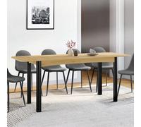 IDMARKET Table à manger extensible rectangle JUNE 6-10 personnes bois et noir 160-200 cm