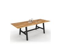 IDMarket - Table à Manger Extensible Rectangle Madeleine 6-12 Personnes Bois et métal Noir 160-240 cm