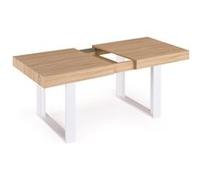 IDMarket Table à manger extensible Phoenix 4-8 personnes bois et blanc 160-200 cm