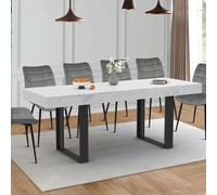 IDMarket - Table à manger extensible rectangle PHOENIX - Effet marbre - 4-8 pers. - 160-200 cm