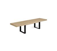 Table à manger extensible phoenix 10-12 personnes bois et noir 200-300 cm