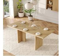 Table à Manger Extensible Rectangulaire 140/180x80 cm avec Plateau 30mm Épais Très - 6 à 8 Personnes - Cuisine Salon - Couleur Chêne