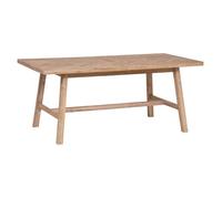 Table à manger extensible rectangulaire AERIS - Bois d'acacia à motifs chevrons - 8 à 10 places - Atmosphera