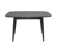 Table à manger extensible rectangulaire en bois noir L130-160 cm NORDECO
