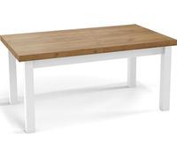 Table à Manger Extensible Rectangulaire Moderne - Gain De Place - Pieds En Bois Blanc - Fabriqué En Ue - 120 X 80 Cm - Chêne Wotan