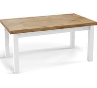 Table à Manger Extensible Rectangulaire Moderne - Gain De Place - Pieds En Bois Blanc - Fabriqué En Ue - 140 X 80 Cm - Chêne Lancelot