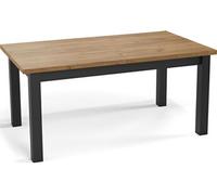 Table à Manger Extensible Rectangulaire Moderne - Gain De Place - Pieds En Bois Noir - 100 à 200 Cm - Fabriqué En Ue - 160 X 80 Cm - Chêne Wotan