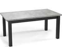 Table à Manger Extensible Rectangulaire Moderne - Gain De Place - Pieds En Bois Noir - 100 à 200 Cm - Fabriqué En Ue - 120 X 67 Cm - Gris Béton