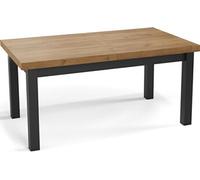 Table à Manger Extensible Rectangulaire Moderne - Gain De Place - Pieds En Bois Noir - Fabriqué En Ue - 120 X 80 Cm - Chêne Wotan