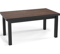 Table à Manger Extensible Rectangulaire Moderne - Gain De Place - Pieds En Bois Noir - Fabriqué En Ue - 120 X 80 Cm - Arvadonna Chestnut