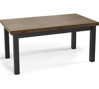 Table à Manger Extensible Rectangulaire Moderne - Gain De Place - Pieds En Bois Noir - Fabriqué En Ue - 140 X 80 Cm - Chêne Lefkas