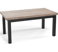 Table à Manger Extensible Rectangulaire Moderne - Gain De Place - Pieds En Bois Noir - Fabriqué En Ue - 140 X 80 Cm - Chêne Sonoma