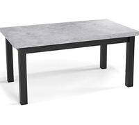 Table à Manger Extensible Rectangulaire Moderne - Gain De Place - Pieds En Bois Noir - Fabriqué En Ue - 140 X 80 Cm - Béton Gris