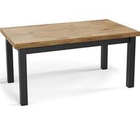 Table à Manger Extensible Rectangulaire Moderne - Gain De Place - Pieds En Bois Noir - Fabriqué En Ue - 140 X 80 Cm - Chêne Lancelot