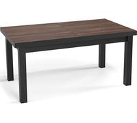 Table à Manger Extensible Rectangulaire Moderne - Gain De Place - Pieds En Bois Noir - Fabriqué En Ue - 140 X 80 Cm - Arvadonna Chestnut