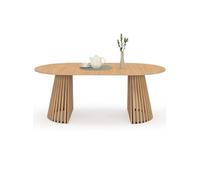 IDMarket - Table à Manger Extensible Ronde Carmen 110-200 cm Lattes Bois