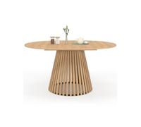 IDMarket - Table à Manger Extensible Ronde Carmen 110-150 cm Lattes Bois