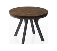 Table à Manger Extensible Ronde Designer - Style Loft, Industriel, Peu Encombrant - Pieds Noirs - 100 à 200 Cm - Pour 5-10 Personnes - Fabriqué En Ue