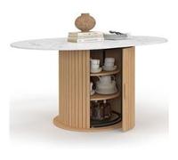 IDMarket - Table à Manger Extensible Ronde Juliette 110-150 cm