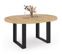 IDMarket - Table à Manger Extensible Ronde Phoenix 4-6 Personnes Bois et Noir 110-150 cm