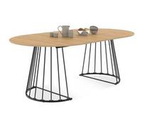 IDMarket - Table à Manger Extensible Ronde Yuna 110-200 cm Pied Filaire