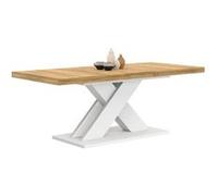 IDMarket – Table à manger extensible rectangulaire Alicia – Bois/Blanc – 6-10 personnes – 160-200 cm