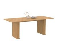 IDMarket Table à manger extensible Juliette – rectangle 6-10 pers. pieds lattes bois chêne 160-200cm