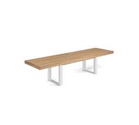 IDMarket - Table à manger extensible rectangle PHOENIX 6-12 personnes bois et blanc 200-300 cm