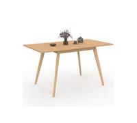 IDMarket Table à manger extensible Noor rectangulaire 4-6 personnes effet bois 120-160 cm